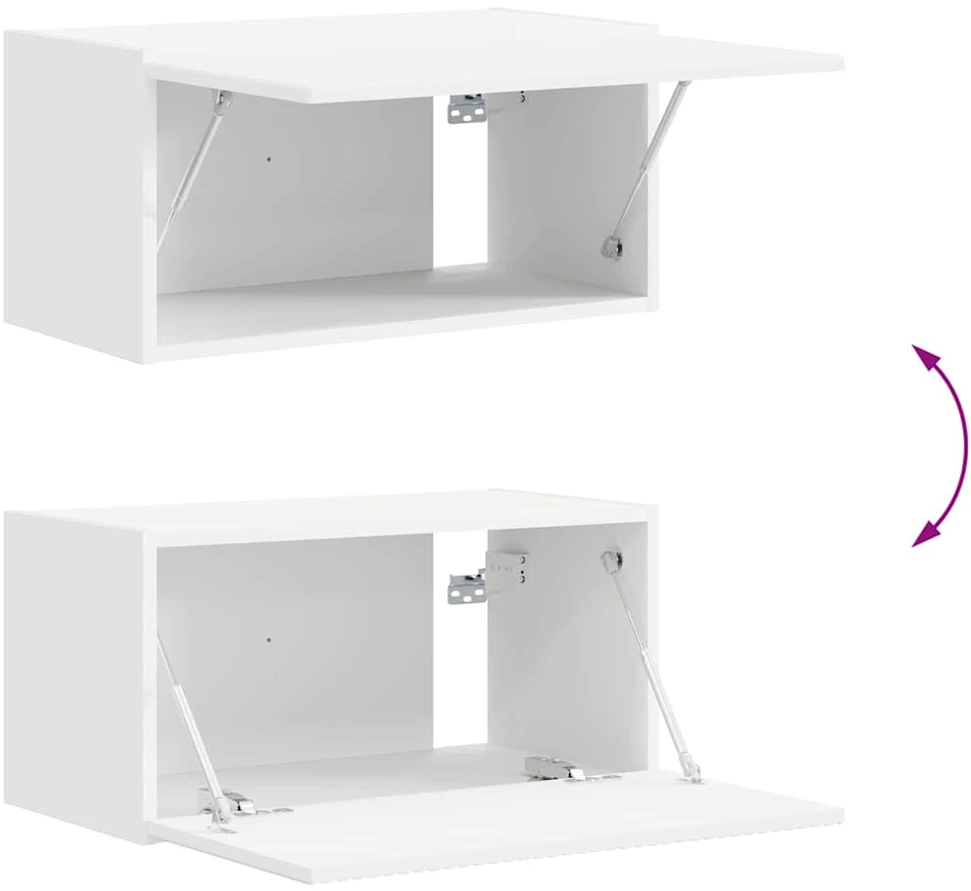 TV staliukas TV sieninė spintelė 60 x 31 x 29,5 cm Balta Apdirbta mediena