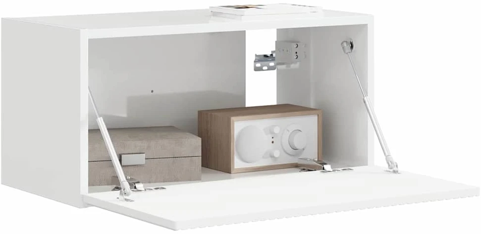 TV staliukas TV sieninė spintelė 60 x 31 x 29,5 cm Blizgus baltas