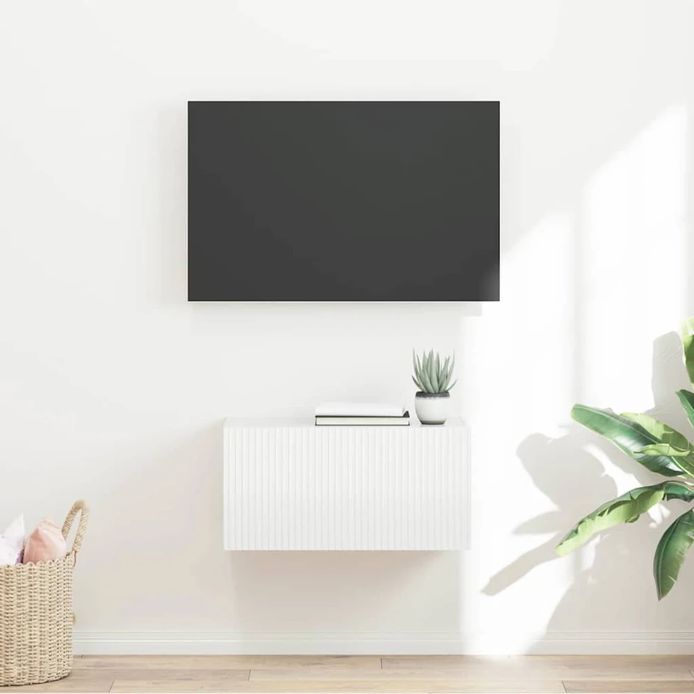 TV staliukas TV sieninė spintelė 60 x 31 x 29,5 cm Blizgus baltas