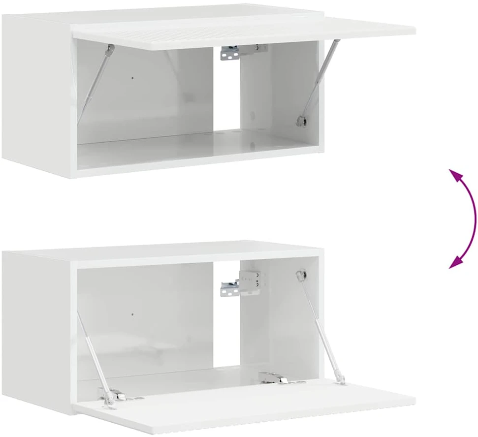 TV staliukas TV sieninė spintelė 60 x 31 x 29,5 cm Blizgus baltas