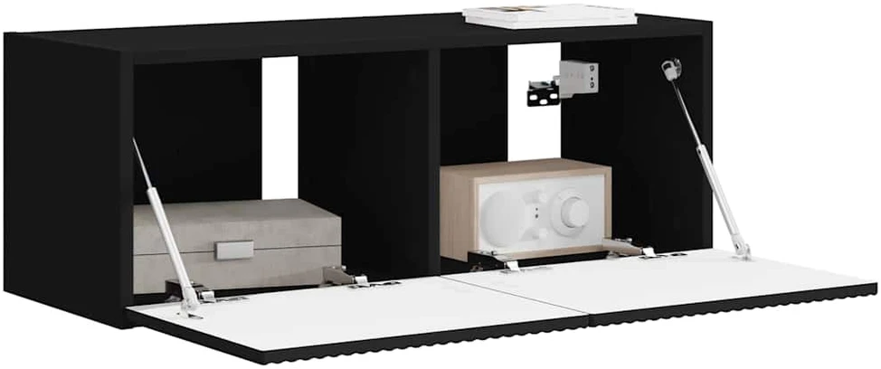 TV staliukas TV sieninė spintelė 78,5 x 31 x 29,5 cm Juoda Apdirbta mediena