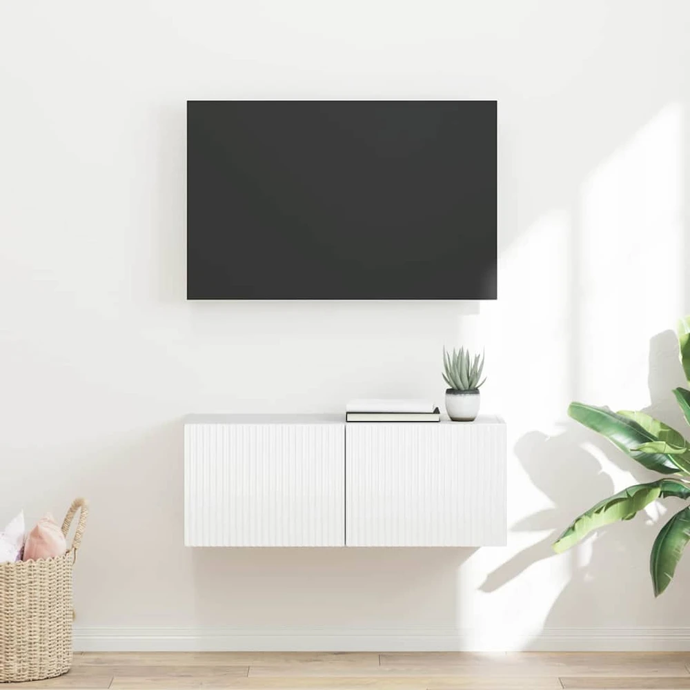 TV staliukas TV sieninė spintelė 78,5 x 31 x 29,5 cm Blizgus baltas