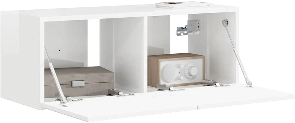 TV staliukas TV sieninė spintelė 78,5 x 31 x 29,5 cm Blizgus baltas