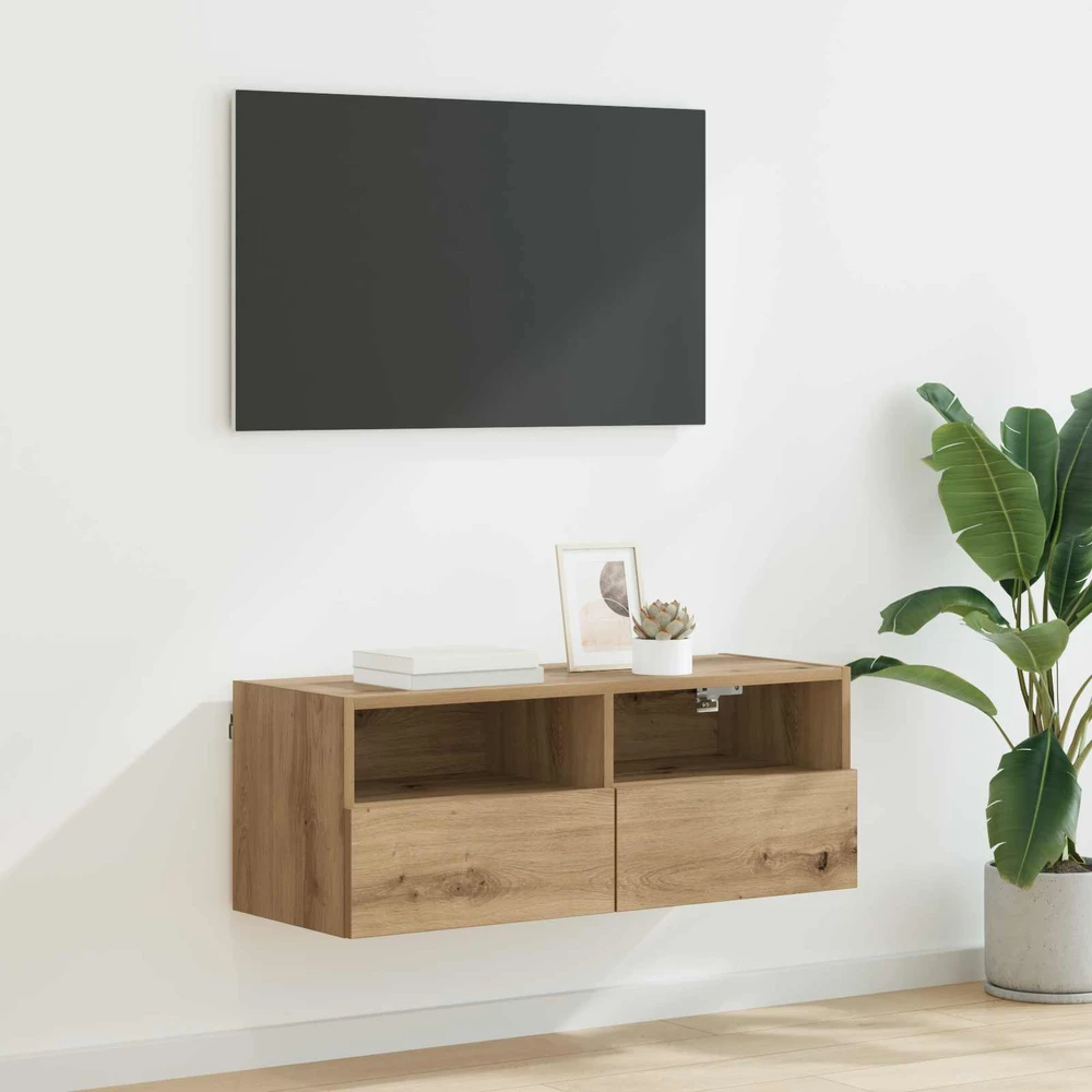TV staliukas TV sieninė spintelė 80 x 30 x 30 cm Amatininkų ąžuolas