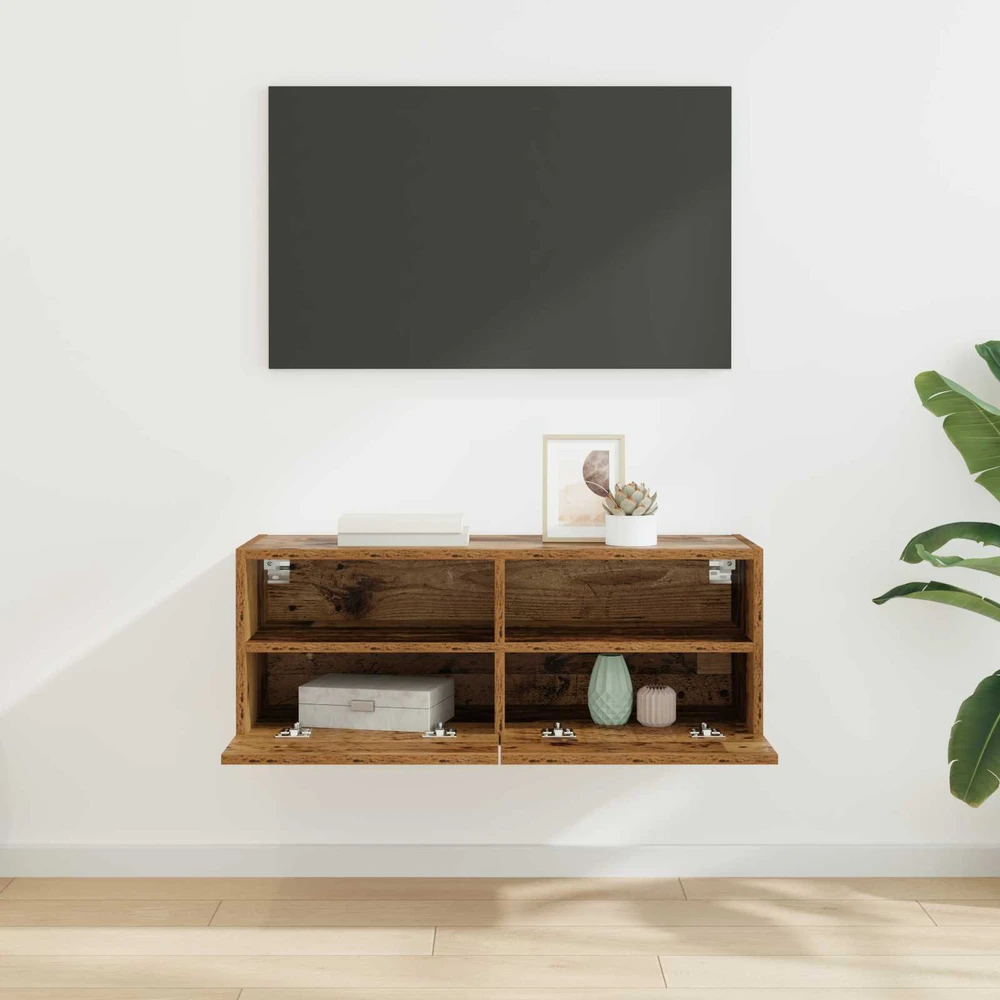TV staliukas TV sieninė spintelė 80 x 30 x 30 cm Senovinis medis