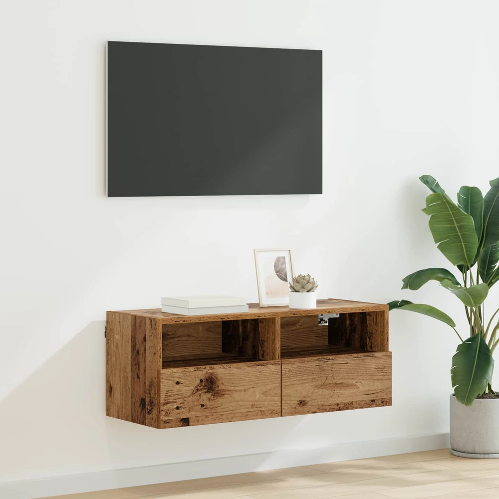 TV staliukas TV sieninė spintelė 80 x 30 x 30 cm Senovinis medis