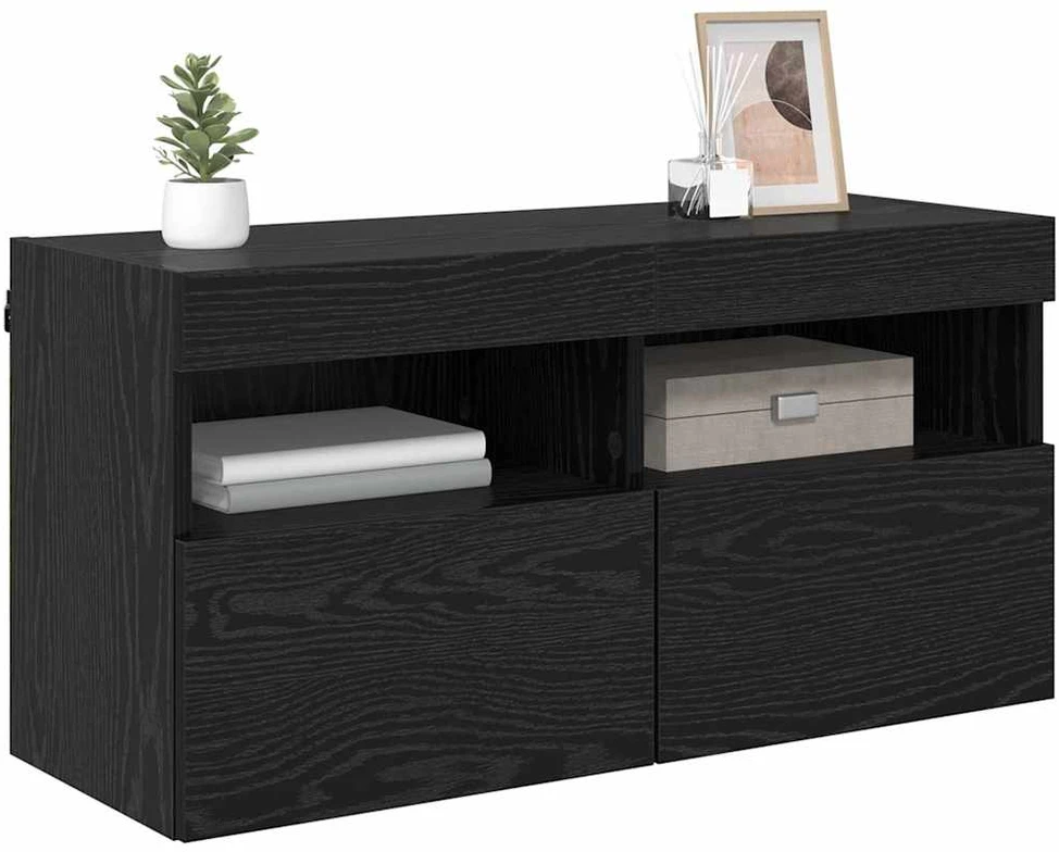 TV staliukas TV sieninė spintelė 80 x 30 x 40 cm Juodas ąžuolas