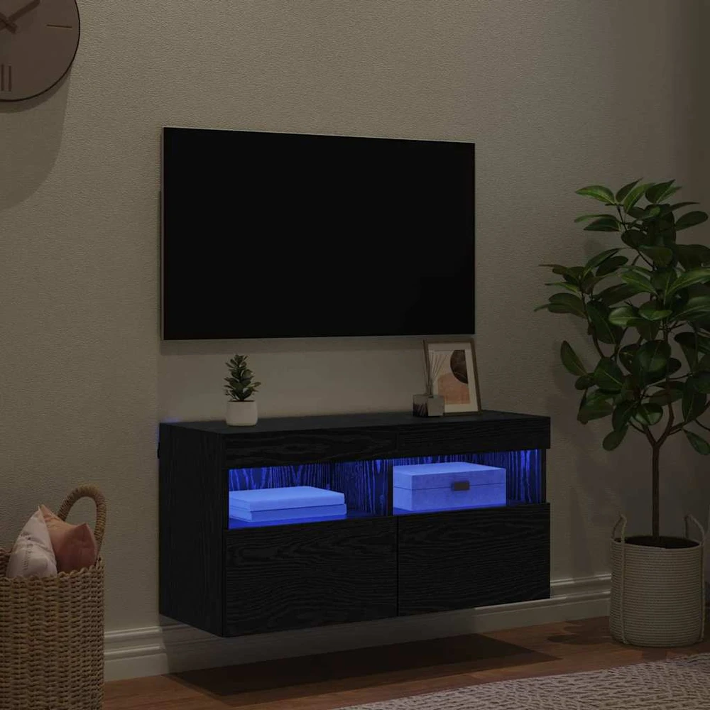 TV staliukas TV sieninė spintelė 80 x 30 x 40 cm Juodas ąžuolas