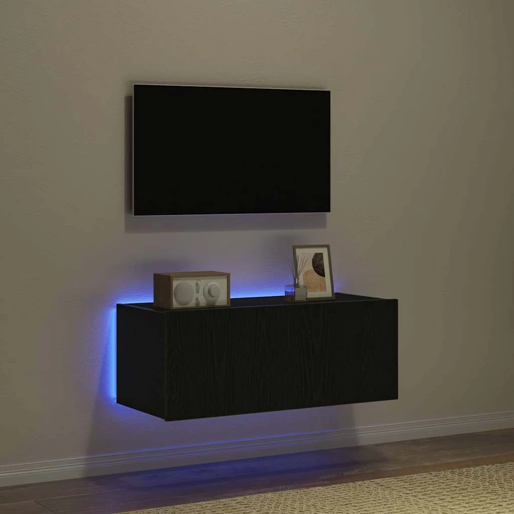 TV staliukas TV sieninė spintelė 80 x 35 x 31 cm Juodas ąžuolas