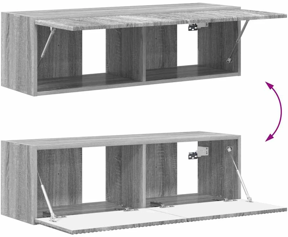 TV staliukas TV sieninė spintelė 98 x 31 x 29,5 cm Pilkas Sonoma