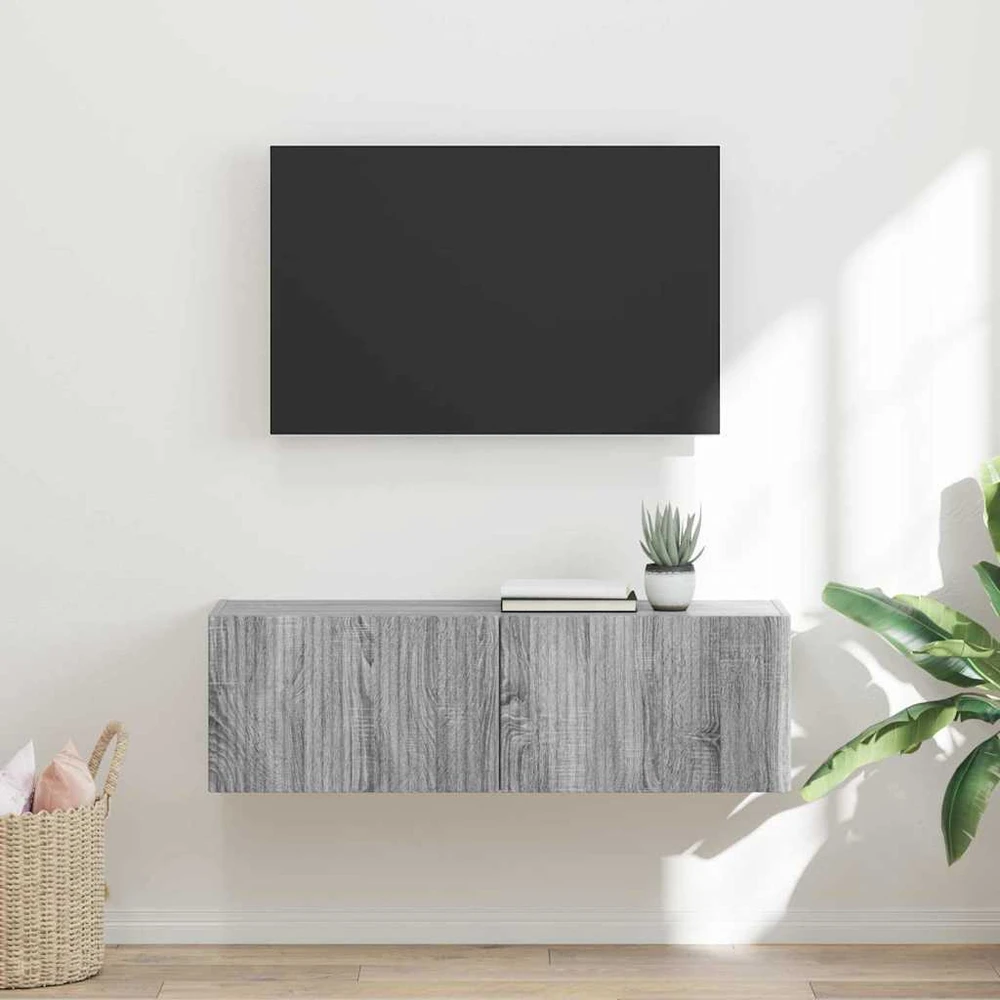 TV staliukas TV sieninė spintelė 98 x 31 x 29,5 cm Pilkas Sonoma