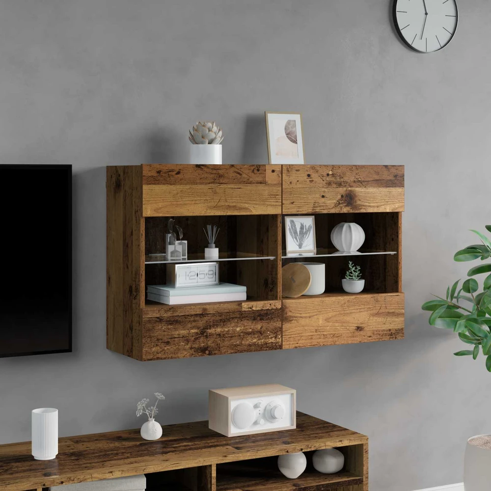 TV staliukas TV sieninė spintelė 98,5 x 30 x 60,5 cm Senovinis medis