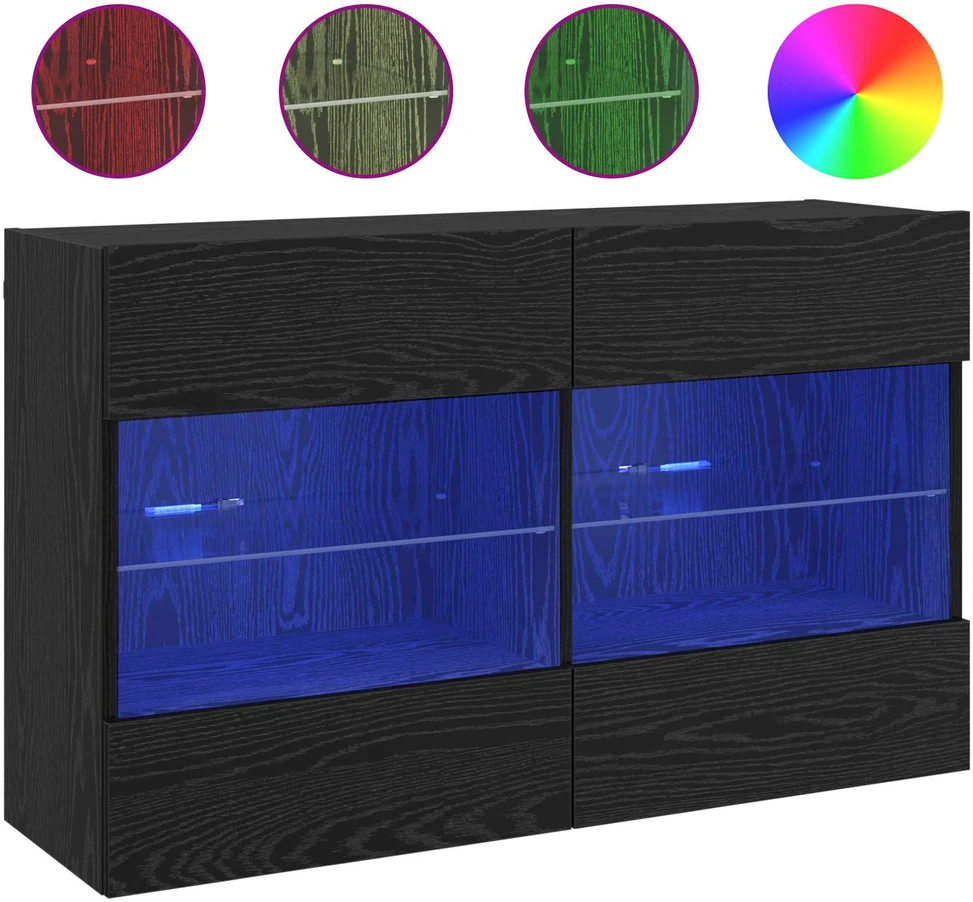 TV staliukas TV sieninė spintelė 98,5 x 30 x 60,5 cm Juodas ąžuolas