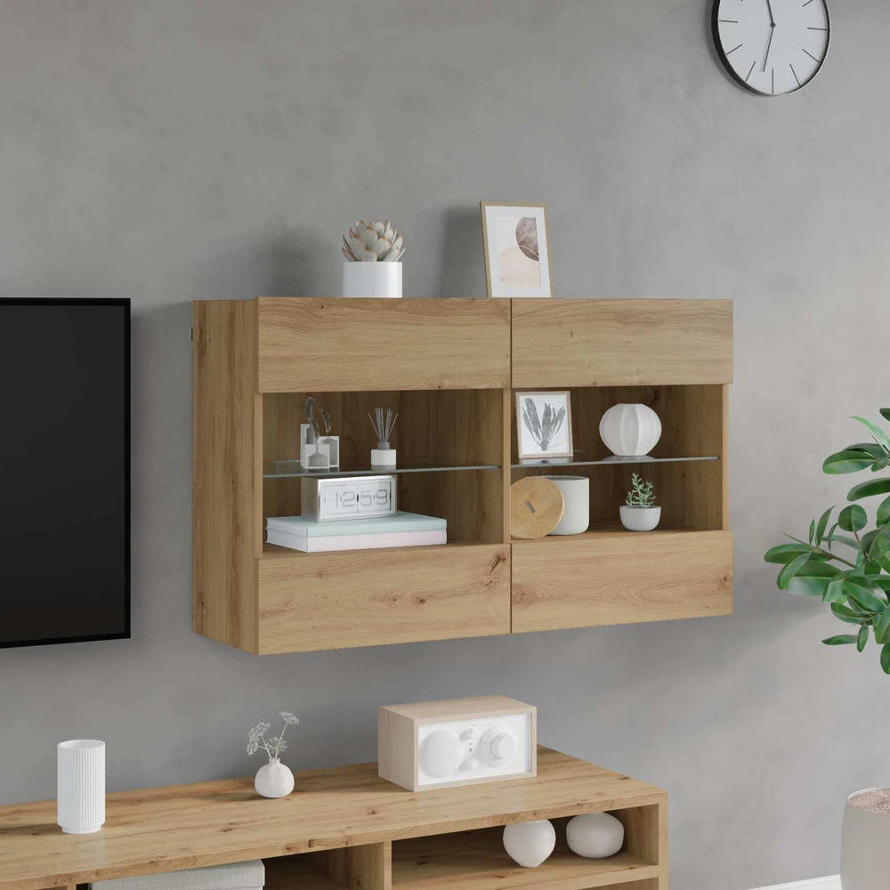 TV sieninė spintelė 98,5 x 30 x 60,5 cm Amatininkų ąžuolas