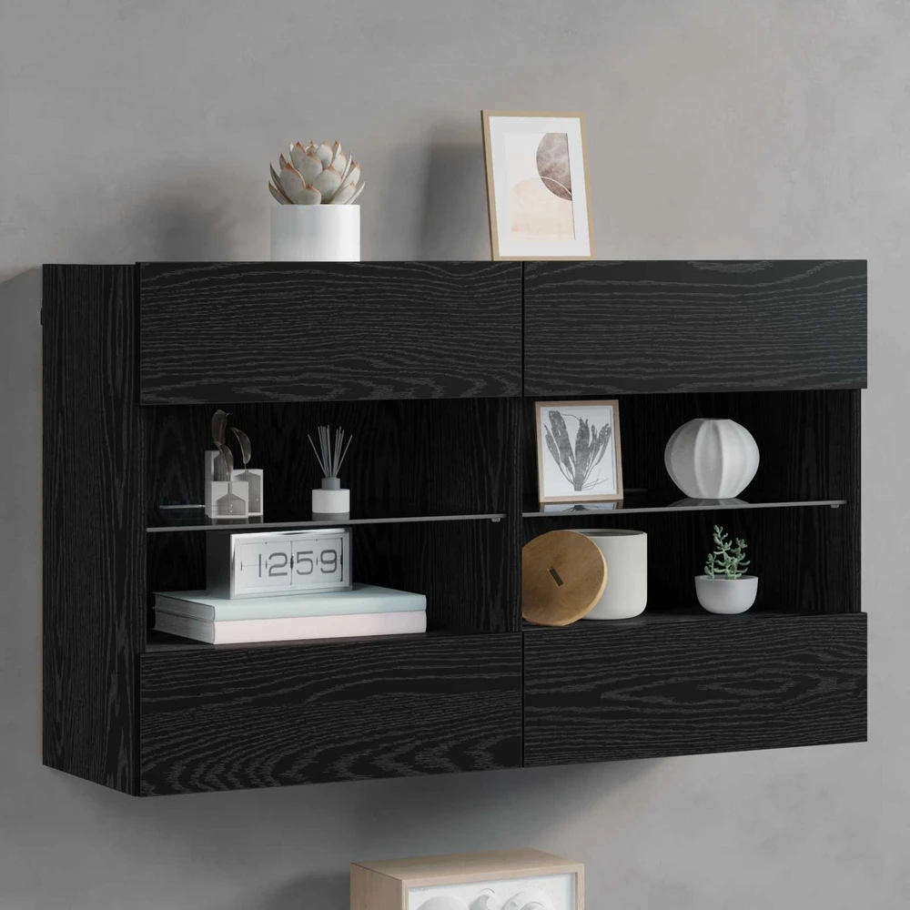 TV staliukas TV sieninė spintelė 98,5 x 30 x 60,5 cm Juodas ąžuolas