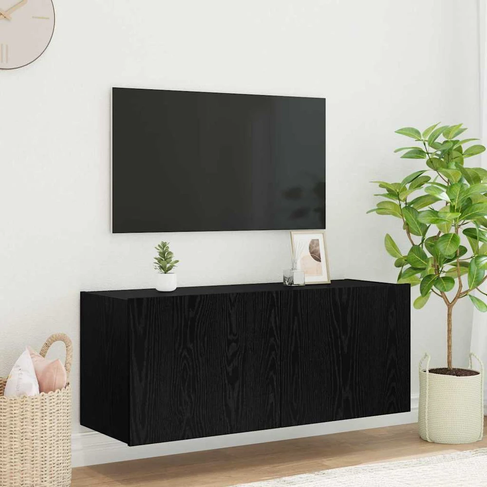 TV staliukas TV sieninė spintelė Juodas ąžuolas Apdirbta mediena