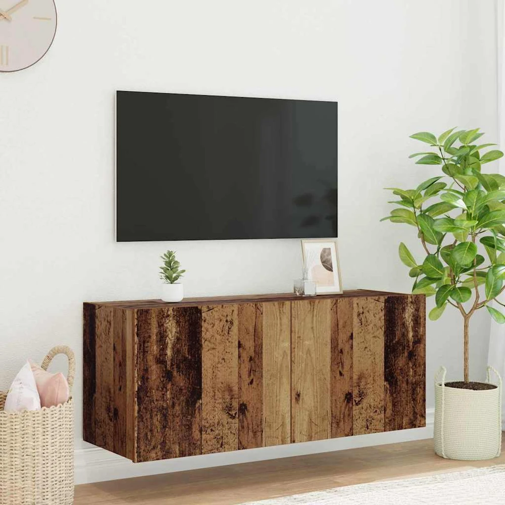 TV staliukas TV sieninė spintelė Senovinis medis Apdirbta mediena