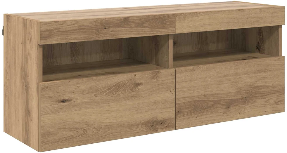 TV staliukas TV sieninės spintos komplektas su LED apšvietimu 7 vnt.