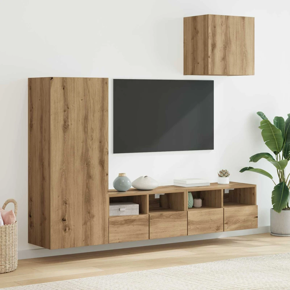 TV staliukas TV sieniniai vienetai 4 vnt. Amatininkų ąžuolas