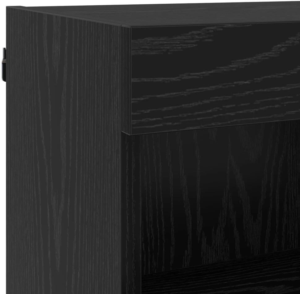 TV staliukas TV sieninio kabineto komplektas su LED 6 pcs Juodas Ąžuolas