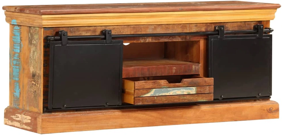 TV staliukas TV spintelė, 110x30x45cm, perdirbtos medienos masyvas