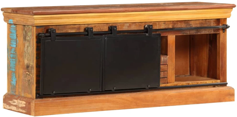 TV staliukas TV spintelė, 110x30x45cm, perdirbtos medienos masyvas