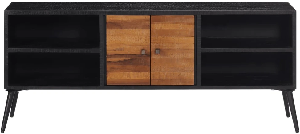 TV staliukas TV spintelė, 112x31x45cm, perdirbtos tikmedžio medienos masyvas