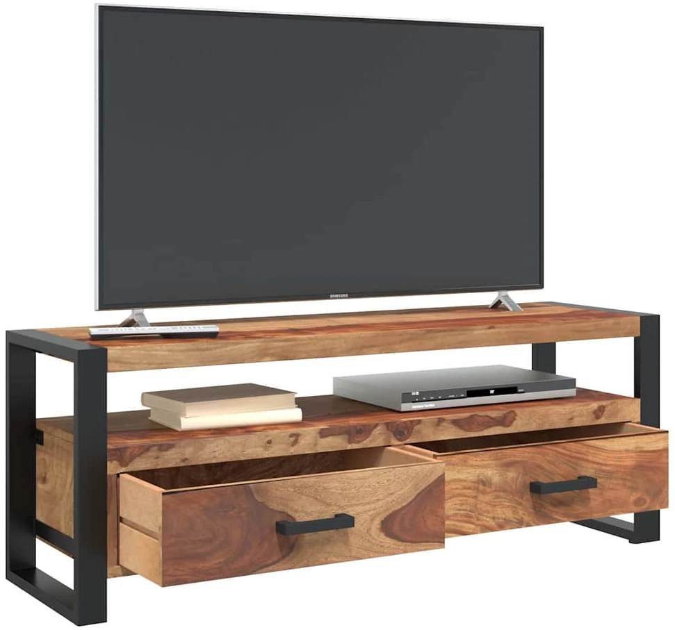 TV staliukas TV spintelė, 120x35x45cm, rausv. dalbergijos med. masyvas