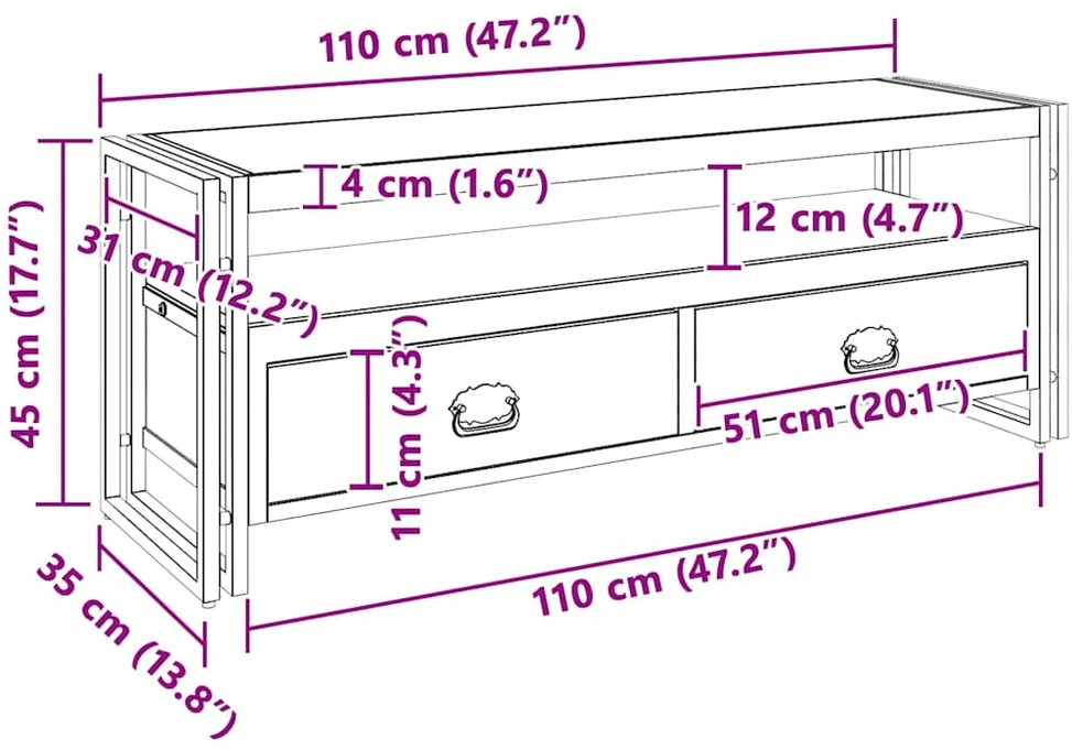 TV staliukas TV spintelė, 120x35x45cm, rausv. dalbergijos med. masyvas