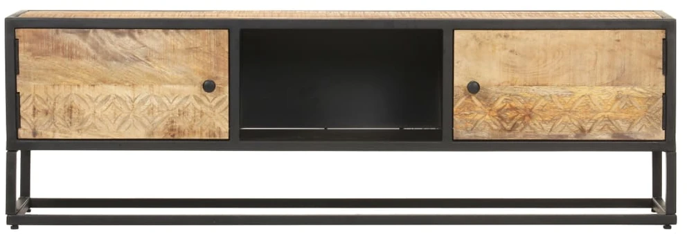 TV staliukas TV spintelė, 130x30x40cm, neapdorotos mango medienos masyvas