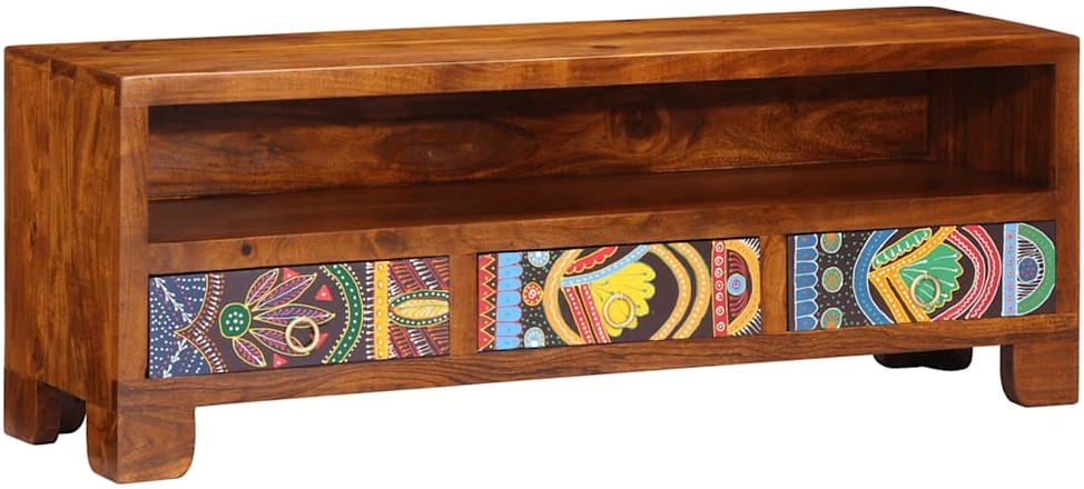 TV Spintelė Daugiaspalvė 110x30x40 Akacijos masyvo