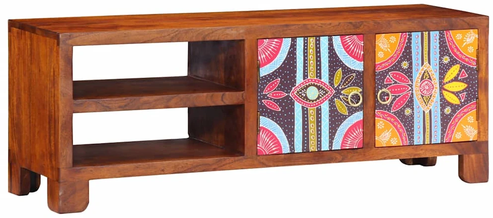 TV Spintelė Daugiaspalvė 110x30x40 Akacijos masyvo
