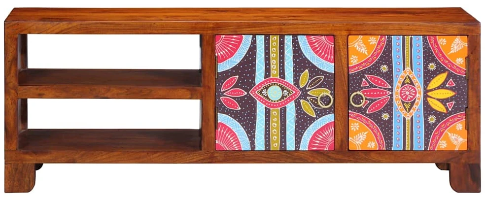 TV Spintelė Daugiaspalvė 110x30x40 Akacijos masyvo