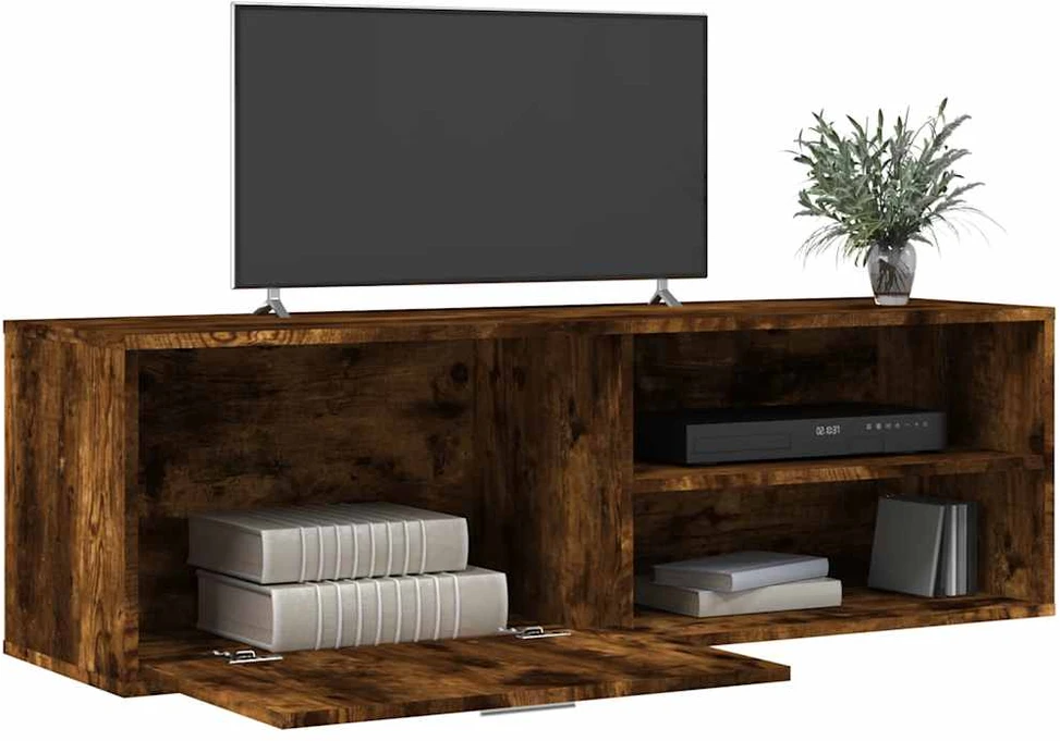 TV staliukas TV spintelė, dūminio ąžuolo, 120x34x37cm, apdirbta mediena