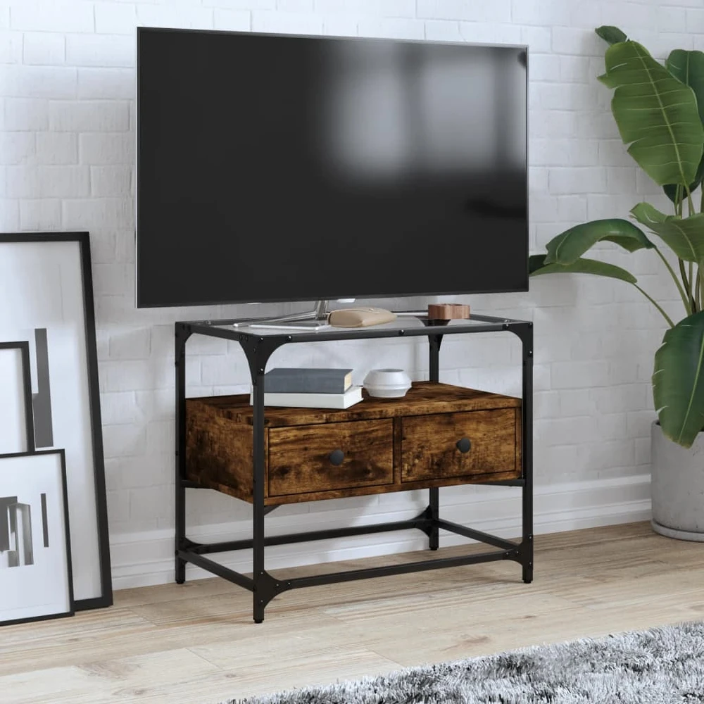 TV staliukas TV spintelė, dūminio ąžuolo, 60x35x51cm, mediena