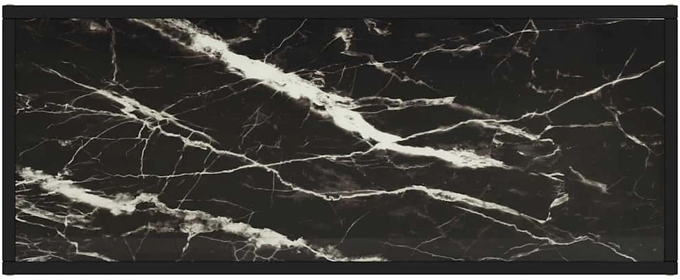 TV staliukas TV spintelė, juoda, 100x40x40cm, su juodu marmuriniu stiklu