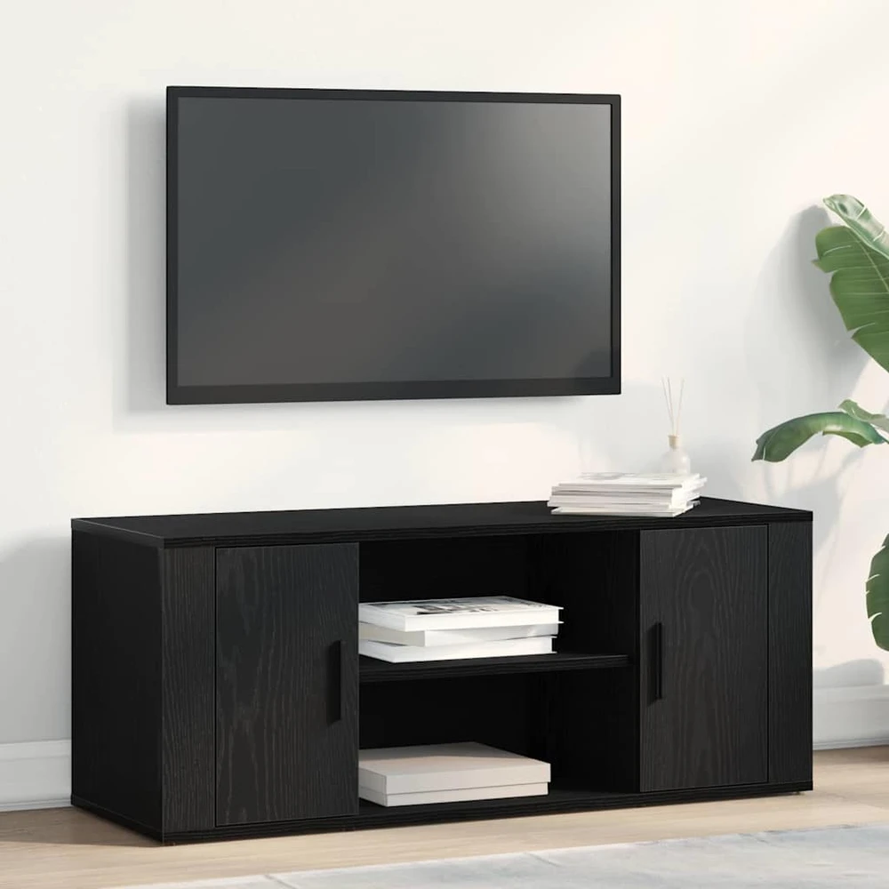 TV staliukas Televizoriaus spintelė 100 x 35 x 40 cm juoda ąžuolo