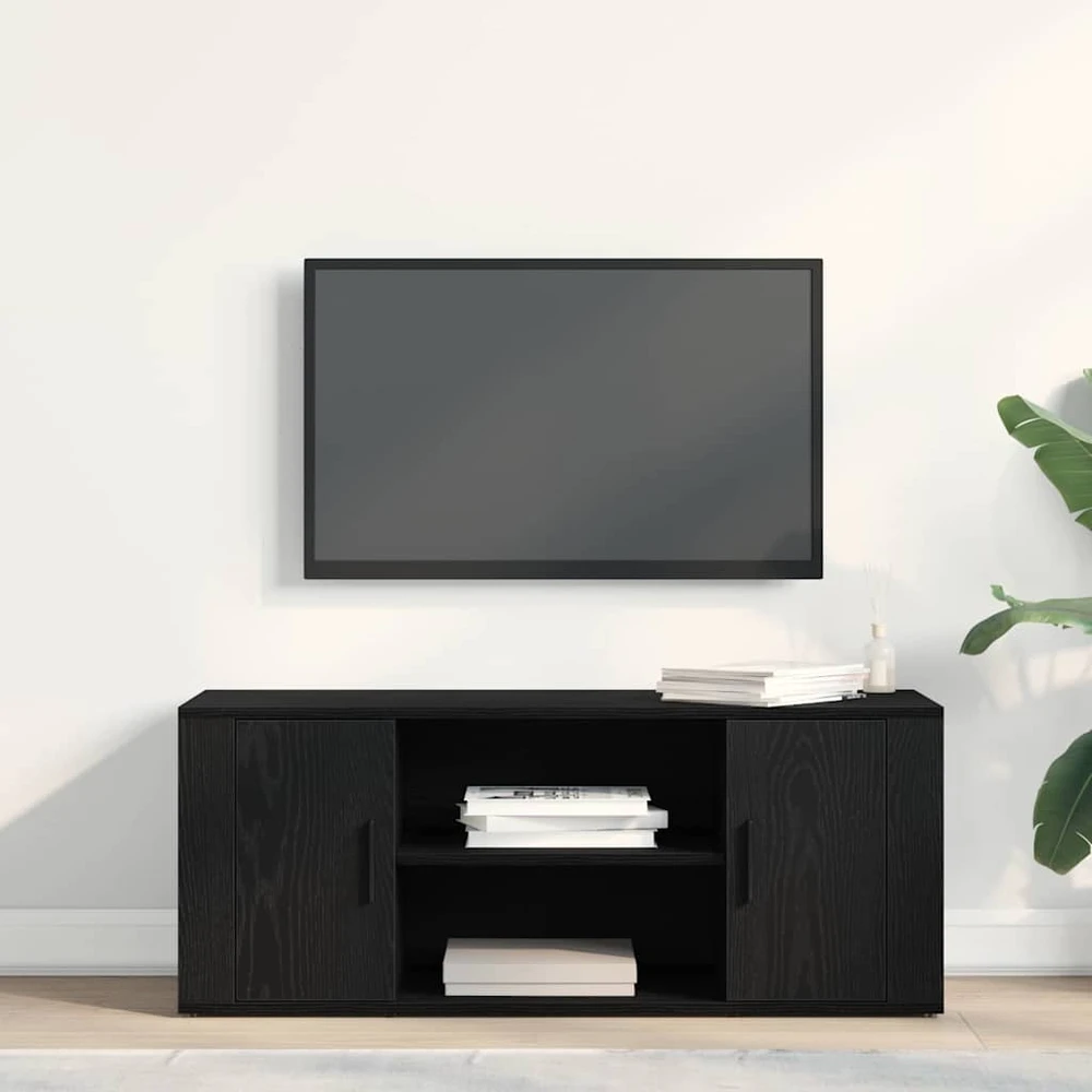 TV staliukas Televizoriaus spintelė 100 x 35 x 40 cm juoda ąžuolo