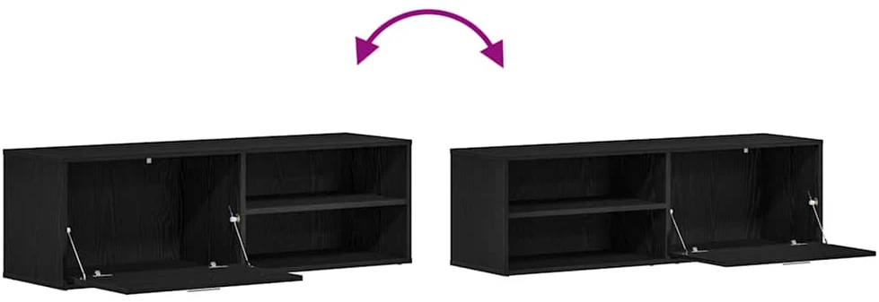 TV staliukas TV spintelė, juodo ąžuolo spalvos, 120x34x37 cm, inžinerinė mediena