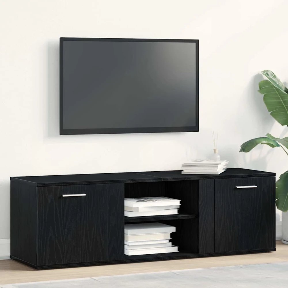TV staliukas TV spintelė, juodo ąžuolo spalvos, 120x34x37 cm, inžinerinė mediena