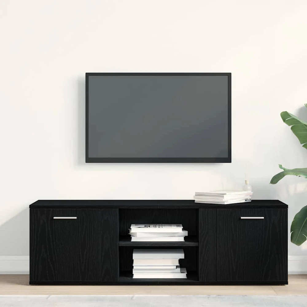 TV staliukas TV spintelė, juodo ąžuolo spalvos, 120x34x37 cm, inžinerinė mediena