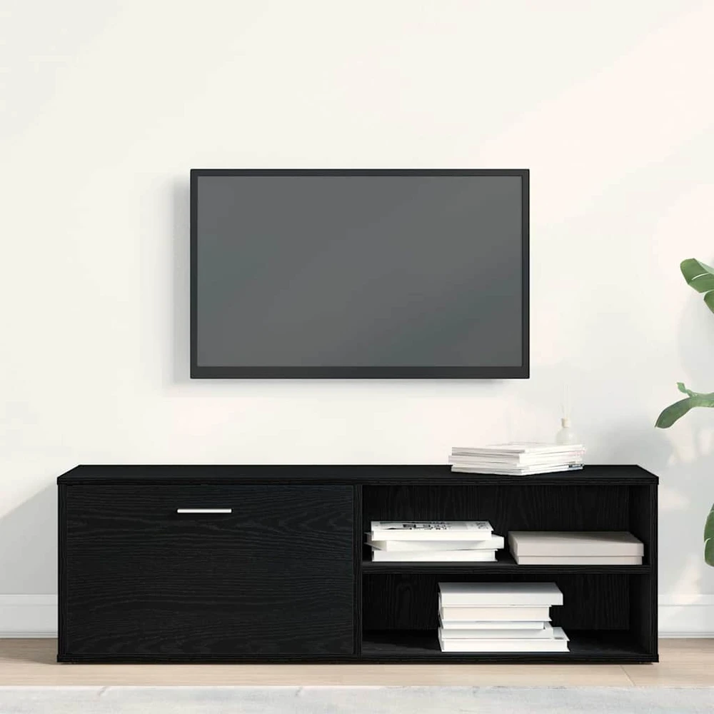 TV staliukas TV spintelė, juodo ąžuolo spalvos, 120x34x37 cm, inžinerinė mediena