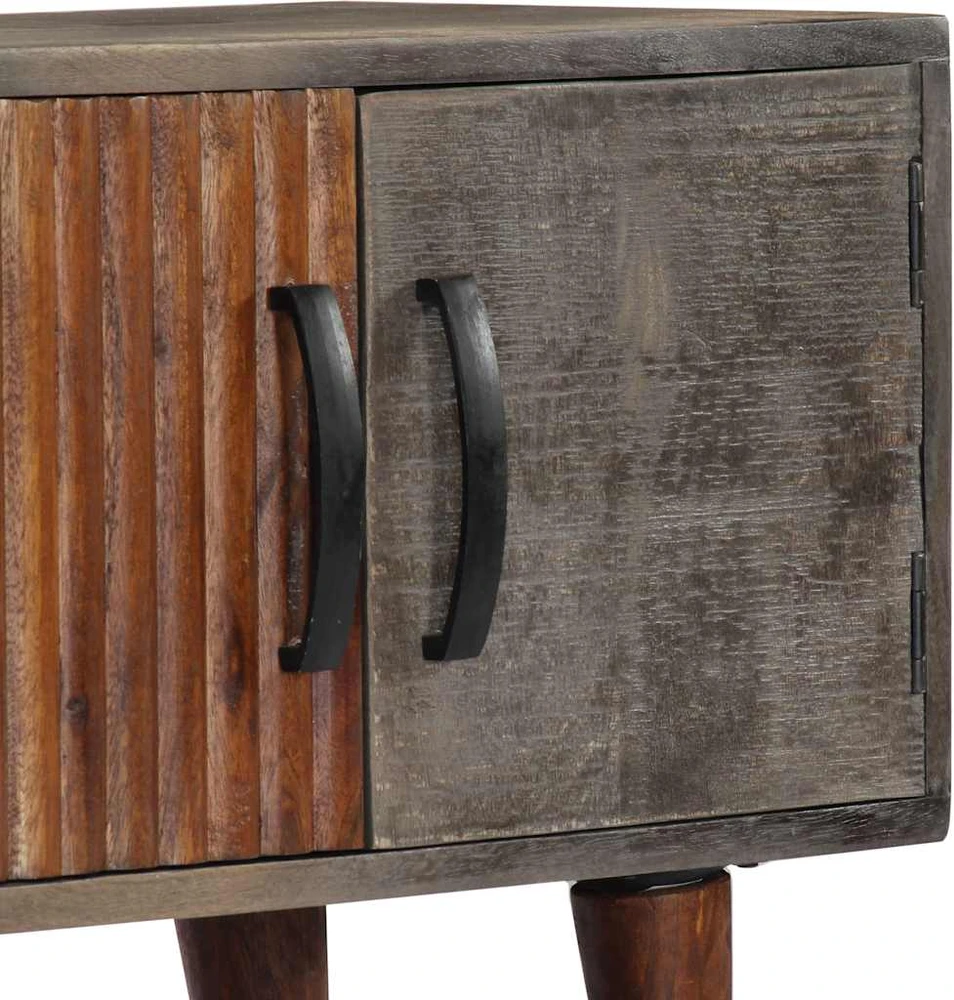 TV staliukas TV spintelė, pilka, 130x30x46cm, neapdorotas mango masyvas