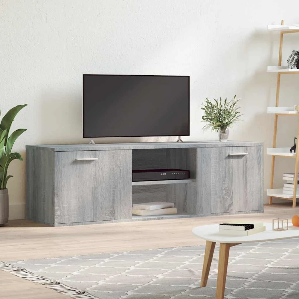 TV staliukas TV spintelė, pilka ąžuolo, 120x34x37cm, apdirbta mediena