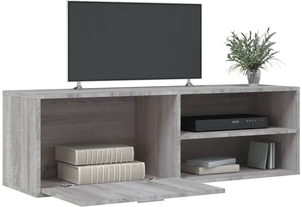 TV staliukas TV spintelė, pilka ąžuolo, 120x34x37cm, apdirbta mediena