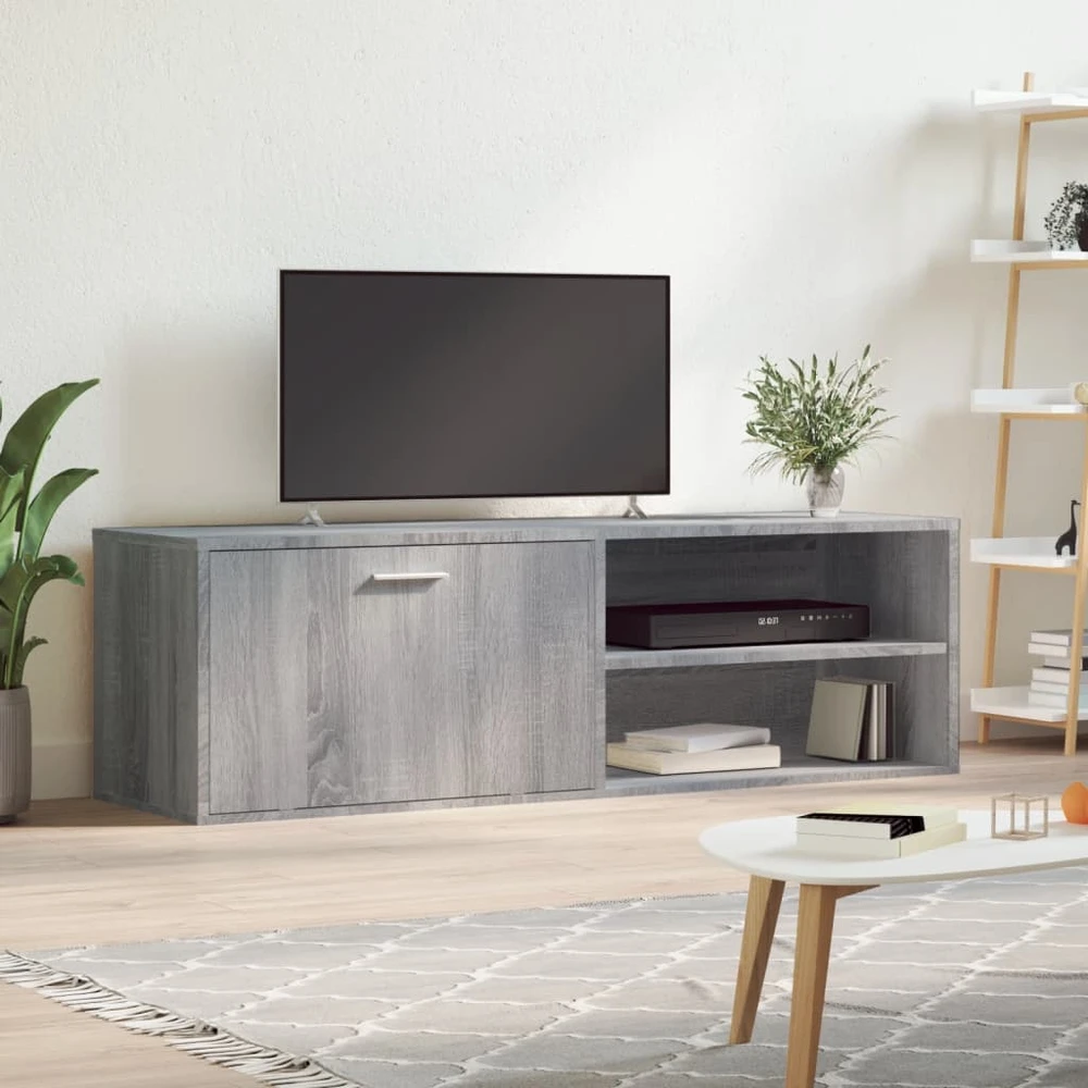TV staliukas TV spintelė, pilka ąžuolo, 120x34x37cm, apdirbta mediena