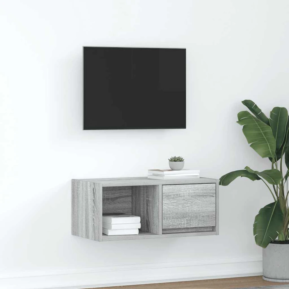 TV staliukas TV spintelė, pilka ąžuolo, 60x31x25,5 cm, apdirbta mediena