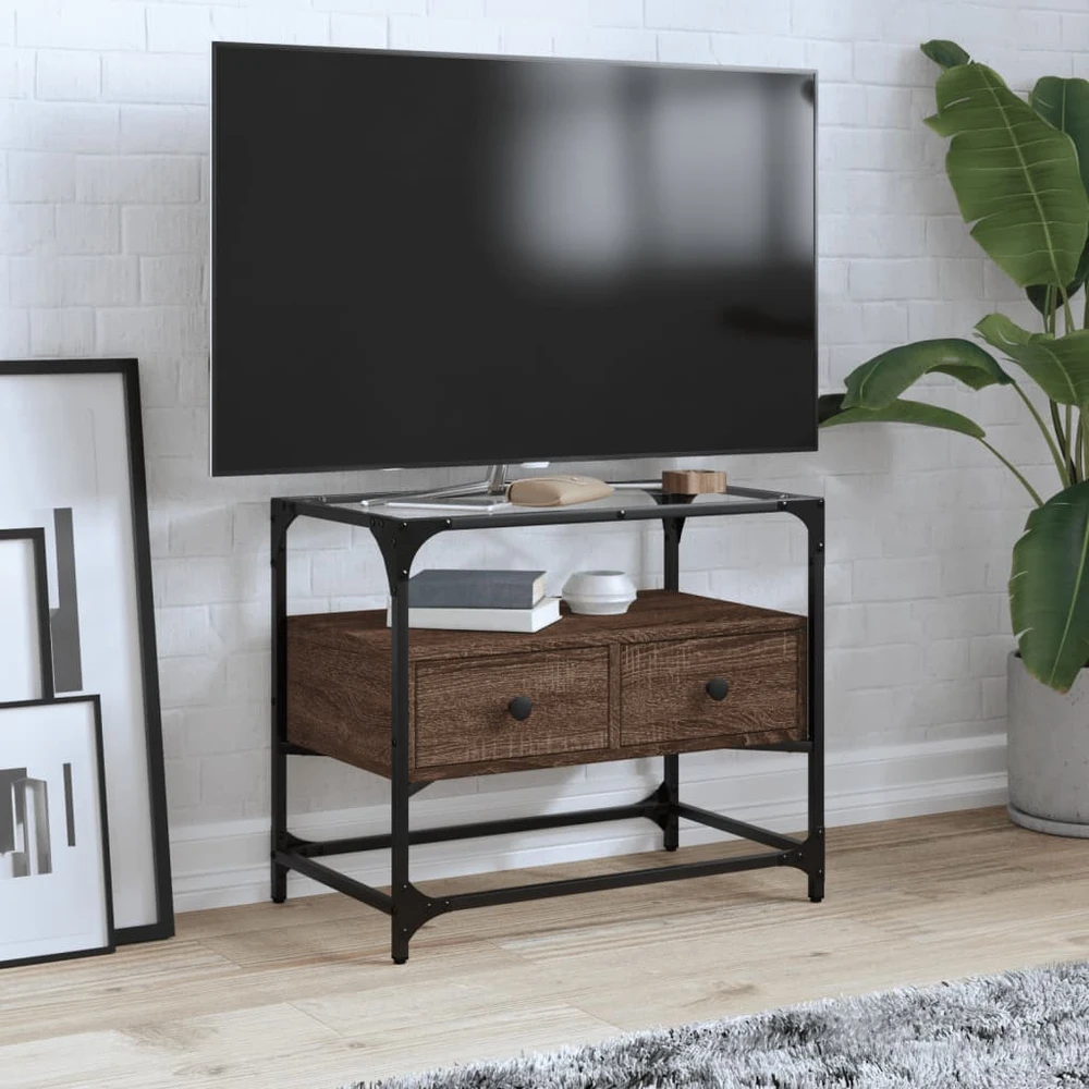 TV staliukas TV spintelė, ruda ąžuolo, 60x35x51cm, mediena
