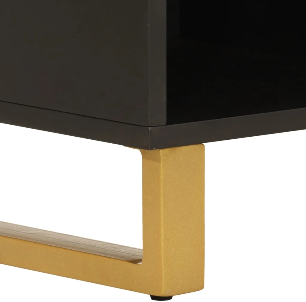 TV staliukas TV spintelė, ruda ir juoda, 100x33,5x46cm, mango masyvas