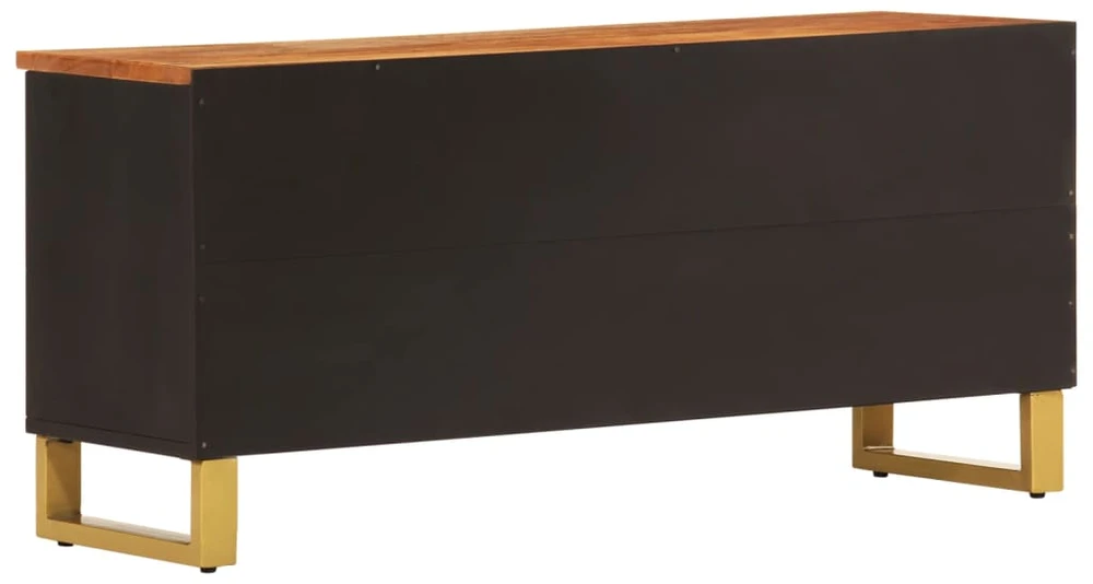 TV staliukas TV spintelė, ruda ir juoda, 100x33,5x46cm, mango masyvas